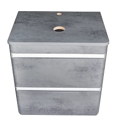 Style Line Тумба с раковиной подвесная Атлантика 60, бетон темный – фотография-10